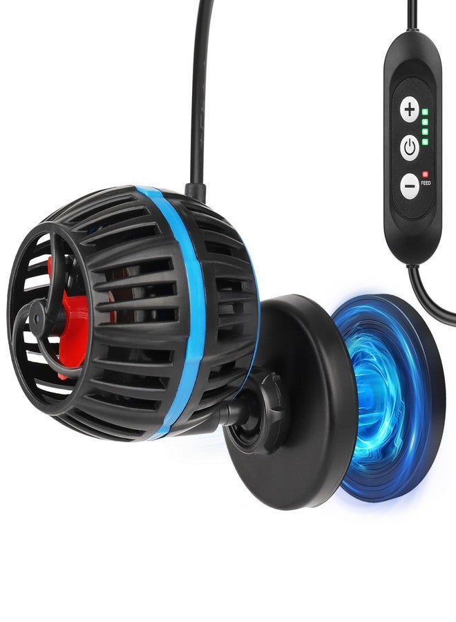 AQQA Magnetic Wave Maker for Aquarium - DC 12V Circulation Pump with External Controller, 4-Speed Adjustable Flow & Feeding Mode, Submersible Powerhead for Freshwater Saltwater Tanks (20W 2115GPH) - Image 1